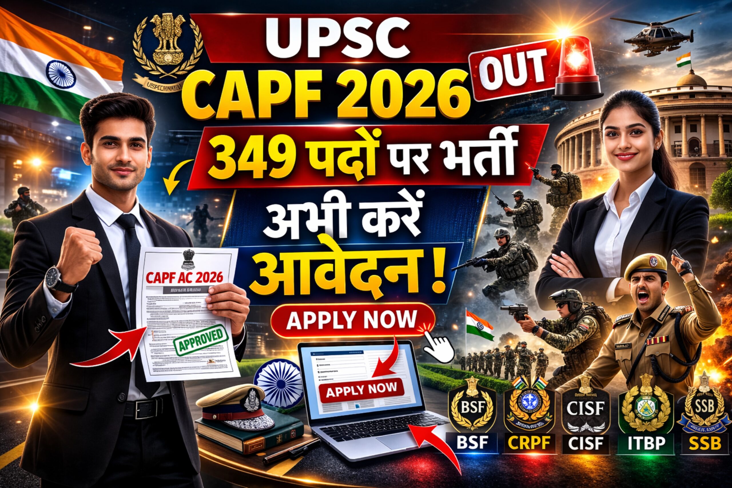 upsc capf 2026 assistant commandant bharti